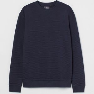 H&M Men’s NWOT Jersey Knit Long Sleeve Shirt/Sweatshirt, Dark Blue Color Size XL